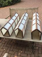 3 décorations lumineuses Art Déco, verre bleu électrique, Enlèvement