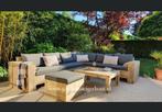 Steigerhout hoekbank hoekzetel loungeset loungebank tuinset, Tuin en Terras, Ophalen of Verzenden, Steigerhout, Hocker, Loungeset
