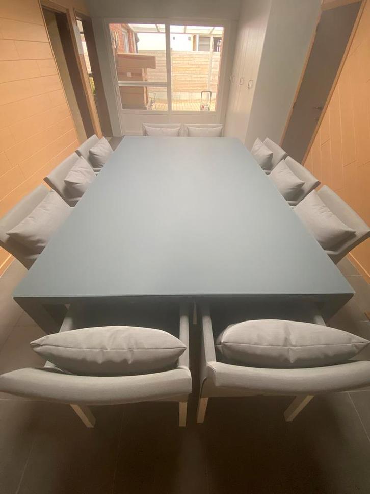 Grote glazen tafel te koop, Huis en Inrichting, Tafels | Eettafels, Zo goed als nieuw, 150 tot 200 cm, 200 cm of meer, Vijf personen of meer