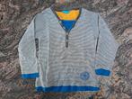 Wit grijs gestreepte T-shirt met lange mouwen en blauwe rand, Kinderen en Baby's, Kinderkleding | Maat 92, Gebruikt, Ophalen of Verzenden
