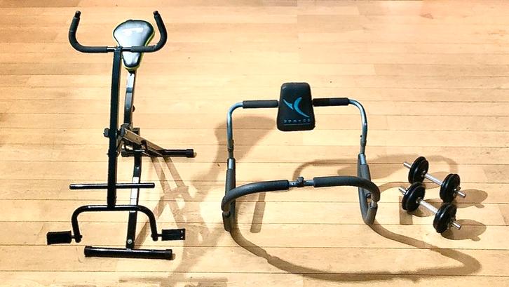 OM MEE TE DOEN — COMPLEET FITNESSPAKKET VOOR THUIS, Sport en Fitness, Fitnessapparatuur, Zo goed als nieuw, Hometrainer, Armen