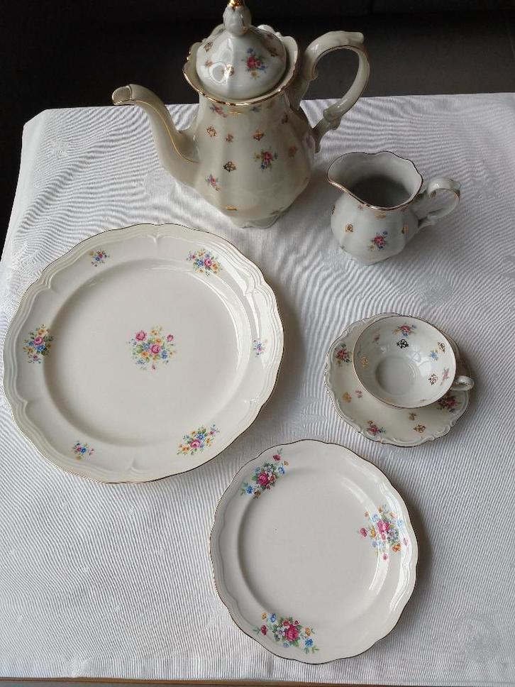 Brokant koffieservies - Mitterteich Bavaria - Vintage - 12 p, Antiek en Kunst, Antiek | Servies compleet, Ophalen