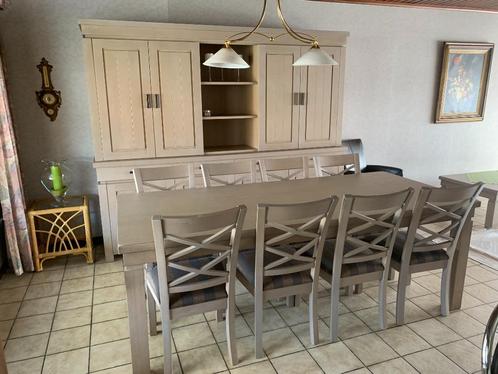 Eiken eetkamerset 'Kaprun' met 6 stoelen en salontafel, Huis en Inrichting, Complete eetkamers, Zo goed als nieuw, 4 tot 6 stoelen