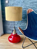 Vintage Vloerlamp – Rood Opaline Glas & Chroom, Huis en Inrichting, Lampen | Vloerlampen, Ophalen, Glas