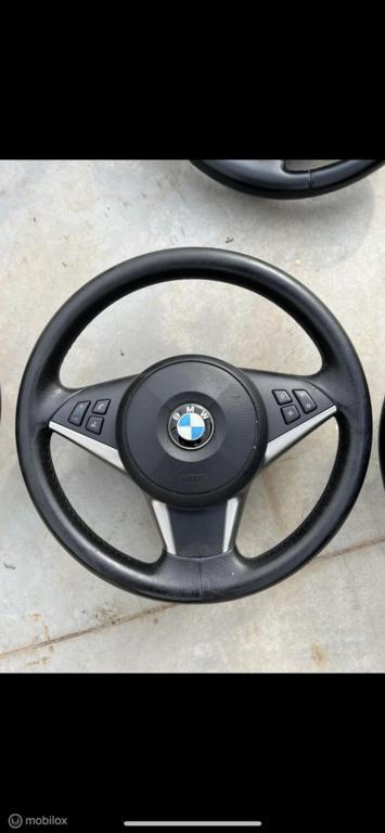 Stuur origineel leder BMW 5-serie E60 ('03-'07), Auto-onderdelen, Besturing, BMW, Gebruikt, Ophalen of Verzenden
