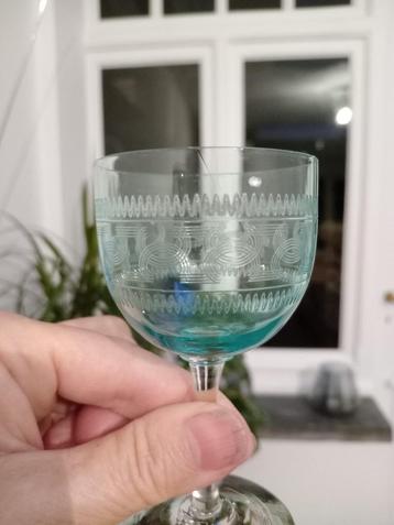 2 oude 1880 uranium glas cristal groen victoriaans beschikbaar voor biedingen