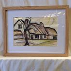 Tekening/Aquarel Mon Thomas " Oude Hoeveke ", Ophalen of Verzenden