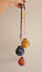 3 Handgemaakte Keramiek bolletjes uit Mexico Yucatan, Antiek en Kunst, Ophalen of Verzenden