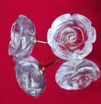 Exclusieve oorstekers met geslepen kunzieten, Handtassen en Accessoires, Oorbellen, Ophalen of Verzenden, Zo goed als nieuw, Met edelsteen