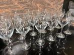 17 verres à vin avec inscription "Wine" en blanc, Enlèvement, Utilisé, Verre, Verre ou Verres