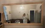 Grand miroir mural en bois clair – style classique/chic, Ophalen, Gebruikt, Rechthoekig