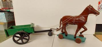 paard met kip kar handwerk in mooi originele staat beschikbaar voor biedingen