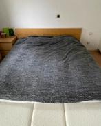 Bed Ikea 180x200 Malm + nachtkastje, Ophalen, Gebruikt, Beige, Tweepersoons