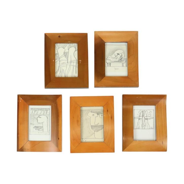 Set van 5 Schetsen Kunst Roger Vansevenant (1922-2013), Antiek en Kunst, Kunst | Tekeningen en Fotografie, Ophalen of Verzenden