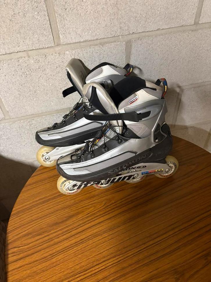 Salomon Pilot 9 TI inline skates – maat 45 2/3, Sport en Fitness, Schaatsen, Gebruikt, Ophalen