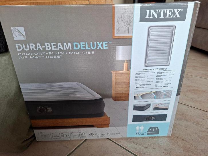 Opblaasbare  intex luchtbed, Caravans en Kamperen, Luchtbedden, Nieuw, 2-persoons, Ingebouwde pomp, Ophalen