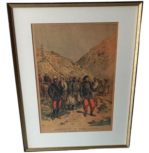 gravure "expedition de madagascar" 1895., Antiquités & Art, Art | Eaux-fortes & Gravures, Enlèvement