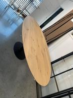 Prachtige eetafel  massief eik met zwart onderstel, Ophalen, Ovaal