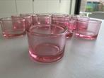 Glazen theelichthouder roze 12 stuks, Ophalen of Verzenden, Zo goed als nieuw