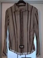 Chemise brun/vert/beige à carreaux ' Quiksilver ' L, Ophalen of Verzenden, Gedragen, Beige, Halswijdte 41/42 (L)