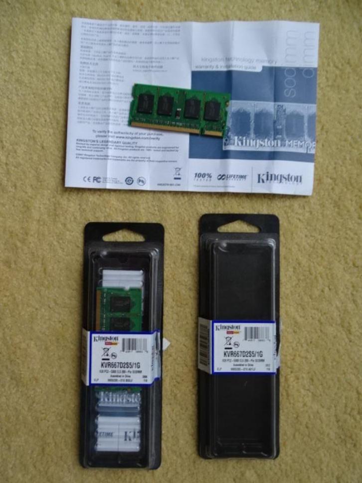 Kingston 1GB RAM Memory Stick, verpakking van 2 stuks, Computers en Software, RAM geheugen, Zo goed als nieuw, 1 GB of minder