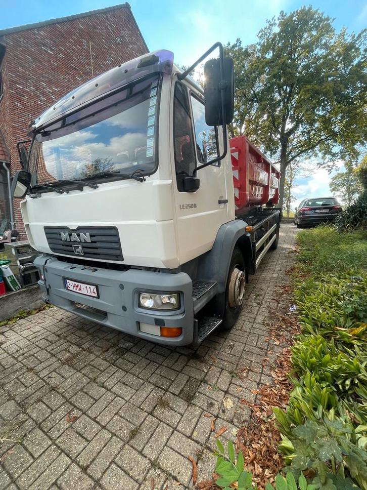 MAN containersysteem, Autos, Camions, Particulier, MAN, Diesel, Euro 3, 2 portes, Boîte manuelle, Blanc, Enlèvement ou Envoi