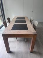 Landelijke Eettafel, Huis en Inrichting, Tafels | Eettafels, Ophalen, Gebruikt, Teakhout, 200 cm of meer