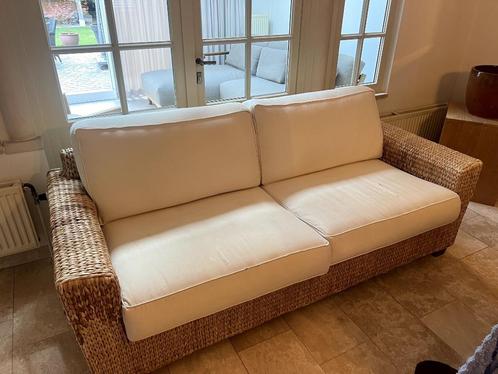 4-zit rotan loungebank, Tuin en Terras, Tuinsets en Loungesets, Gebruikt, Loungeset, Rotan, 4 zitplaatsen, Bank, Ophalen