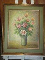 Schilderij "Rozen in vaas", Antiek en Kunst, Ophalen of Verzenden