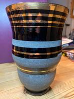 Boomse vaas in zwart glas, Antiek en Kunst, Ophalen of Verzenden