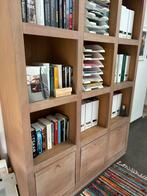 Masieve eiken  opbergkast / bibliotheek ., Huis en Inrichting, Ophalen, Strak, Gebruikt, 100 tot 150 cm