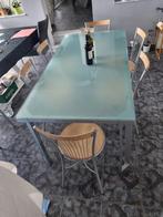 Table en Verre avec 6 Chaises, Maison & Meubles, Tables | Tables à manger, Rectangulaire, 50 à 100 cm, Enlèvement, 150 à 200 cm