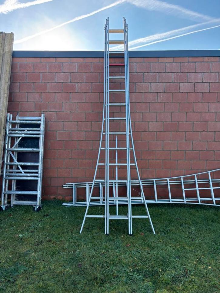 1 échelle Altrex en 3 parties étendue de 9,60 m, Bricolage & Construction, Échelles & Escaliers, Comme neuf, Échelle, Enlèvement