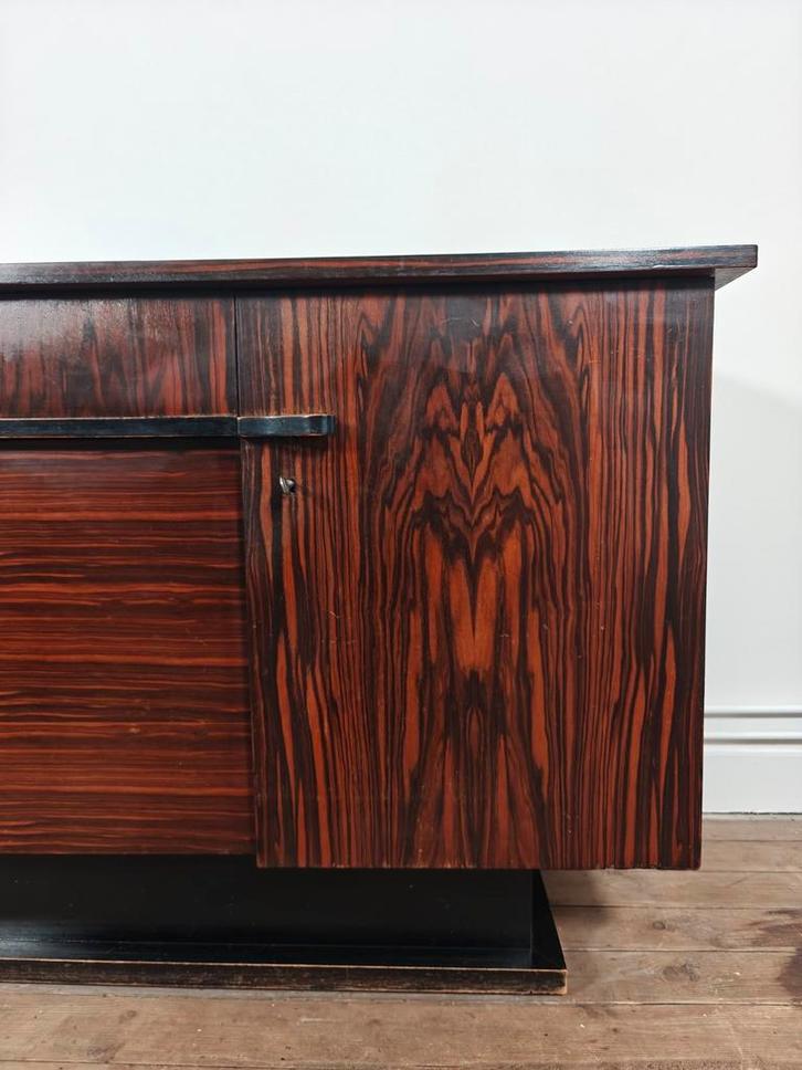 Art deco Sideboard zebrawood Pander & zonen(Den Haag), Huis en Inrichting, Kasten | Dressoirs, Gebruikt, Ophalen