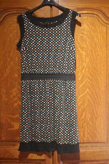 Robe à pois multicolores sur fond noir taille 40 beschikbaar voor biedingen