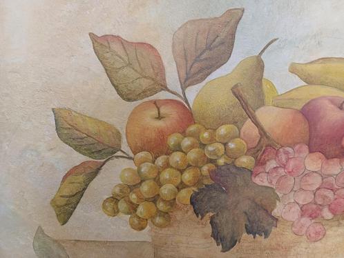 Stilleven fruit frescostijl op doek  - rustiek 85x120cm, Huis en Inrichting, Woonaccessoires | Schilderijen, Tekeningen en Foto's