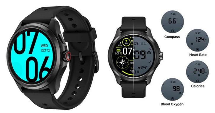 Google Ticwatch Pro 5 smartwatch, Handtassen en Accessoires, Smartwatches, Zo goed als nieuw, Android, Zwart, Afstand, Calorieverbanding