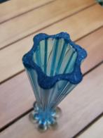 Solifleur, blauw turkoois glas, Murano stijl, mondgeblazen., Antiquités & Art, Antiquités | Verre & Cristal, Enlèvement ou Envoi