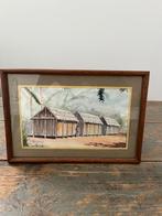 KUNST SCHILDERIJ AQUAREL OOSTERS GESIGNEERD, Antiek en Kunst, Kunst | Schilderijen | Modern, Ophalen of Verzenden