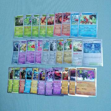 Lot de 30 cartes Pokemon reverses et holo rares différentes disponible aux enchères