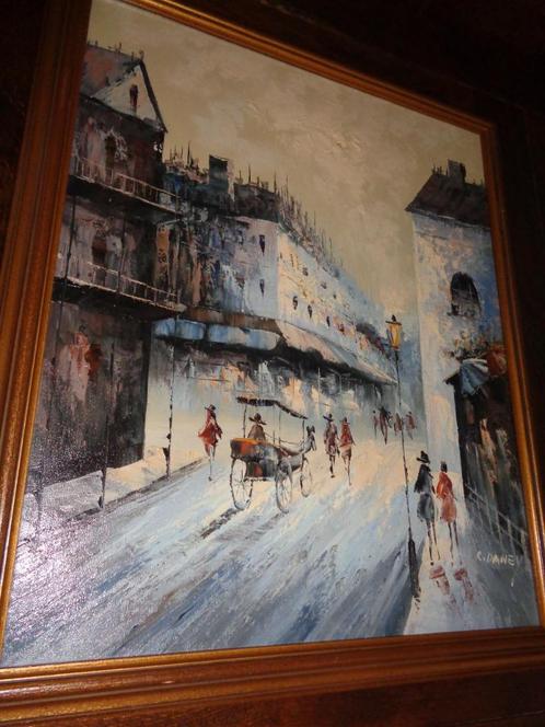 *Prachtige gesigneerde antieke schilderij met mooie kader, Antiek en Kunst, Kunst | Schilderijen | Klassiek, Ophalen of Verzenden