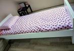Wit meisjesbed Bopita, Ophalen, 90 cm, Eenpersoons, Wit