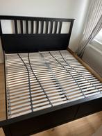Ikea Hemnes bed zwart hout, 180 cm, Gebruikt, 220 cm, Hout