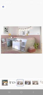 Kajuitbed met bureau., Huis en Inrichting, Slaapkamer | Bedden, Ophalen, Gebruikt, Wit