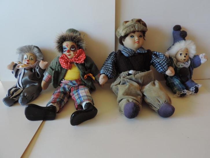 4 poppetjes, personages, keramische poppen, Verzamelen, Poppen, Nieuw, Pop, Ophalen of Verzenden