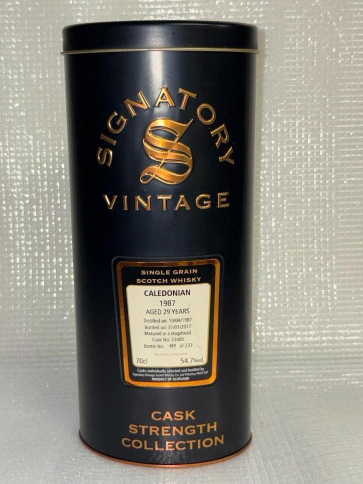 Single Grain Whisky - Caledonian 1987 - Signatory Vintage, Verzamelen, Wijnen, Zo goed als nieuw, Overige typen, Overige gebieden