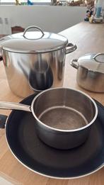 Set kookpotten, Huis en Inrichting, Keuken | Potten en Pannen, Inox, Gebruikt, Keramische plaat, Pannenset