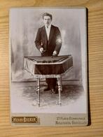 Kabinetfoto man met xylofoon Brussel Molenbeek - muziek, Verzamelen, Ophalen of Verzenden, Ongelopen, Muziek