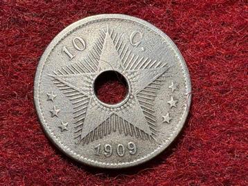 Belgisch Congo - 10 centiem 1909 medailleslag (#026#) beschikbaar voor biedingen