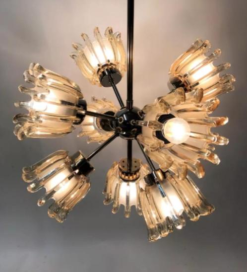 Vintage Sputnik hanglamp uit de jaren 60, Huis en Inrichting, Lampen | Hanglampen, Glas, Ophalen